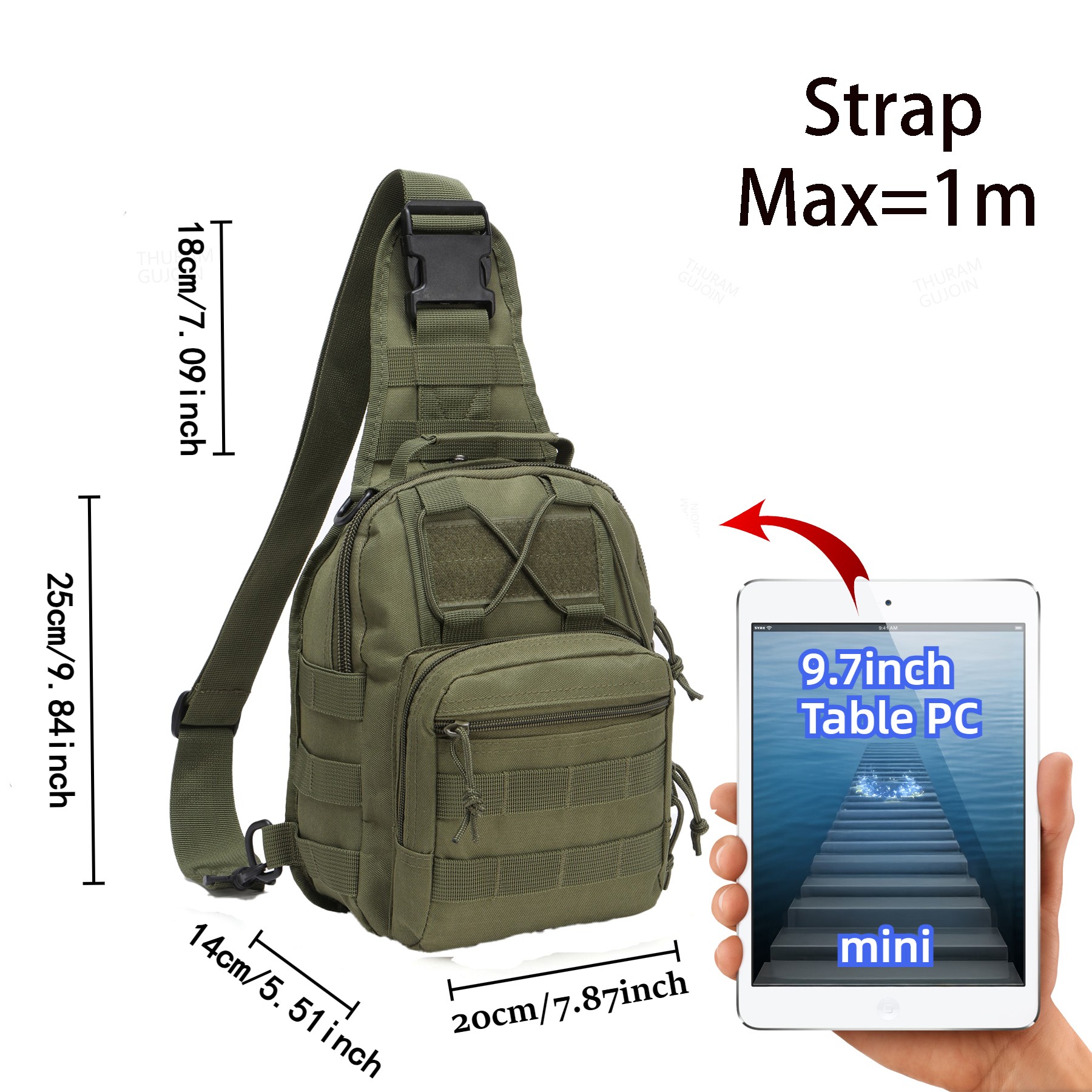 THURAM Outdoor Tactical Bag Ba - Outdoor Sport Bag ulasan dan harga
