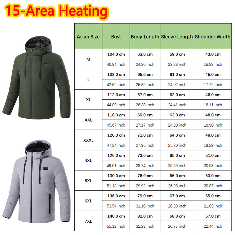 15 Area Heated Winter Hooded J - Outdoor Sport Area ulasan dan harga