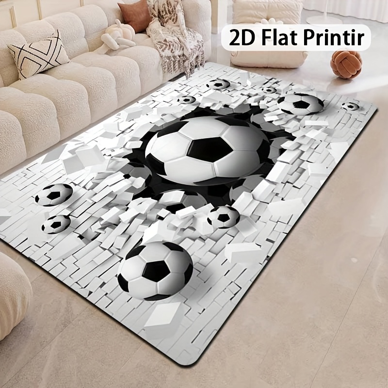 Soccer Ball 3D Effect Rug Flan - Outdoor Sport Area ulasan dan harga