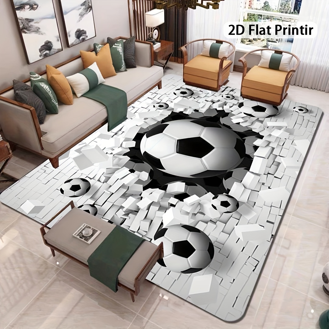 Soccer Ball 3D Effect Rug Flan - Outdoor Sport Area ulasan dan harga