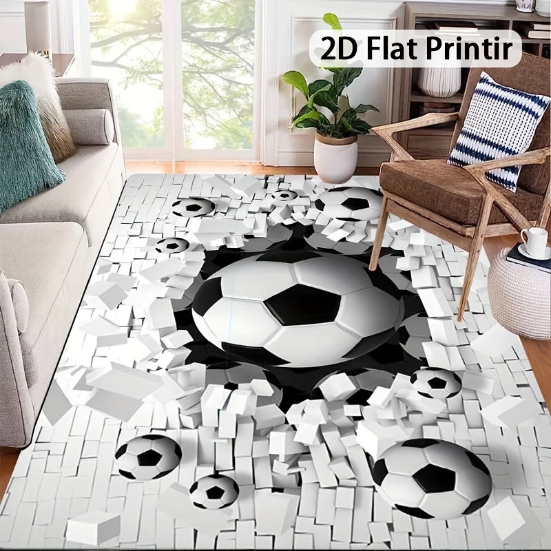 Soccer Ball 3D Effect Rug Flan - Outdoor Sport Area ulasan dan harga