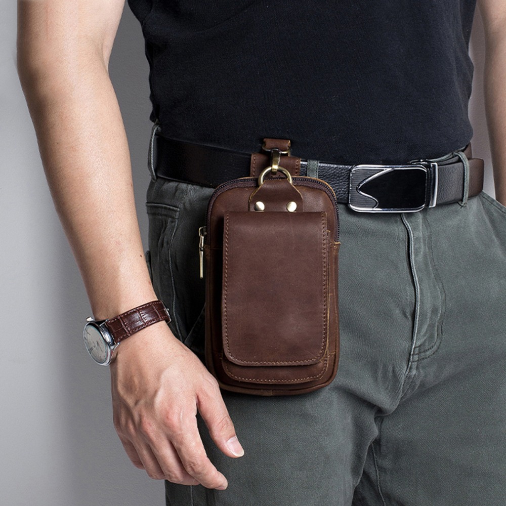 Vintage Cow Leather Belt Bag P - Outdoor Sport Bag ulasan dan harga