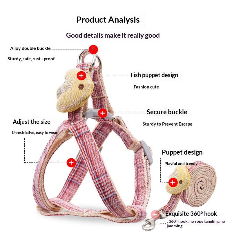 Small Dog Harness and Leash Se - Headcollar Rope Set ulasan dan harga